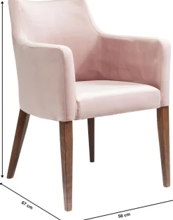 KARE Design Eetkamerstoel Mode Fluweel Roze Cheap