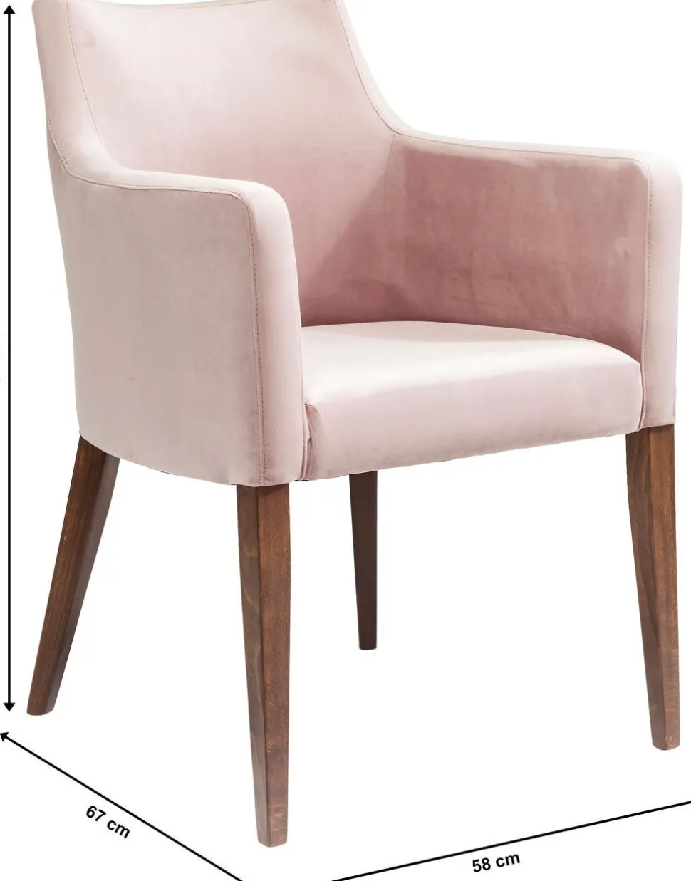 KARE Design Eetkamerstoel Mode Fluweel Roze Cheap