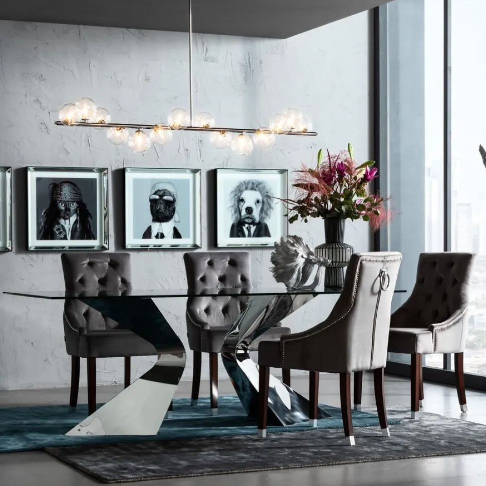 KARE Design Eetkamerstoel Prince Fluweel Grijs Flash Sale