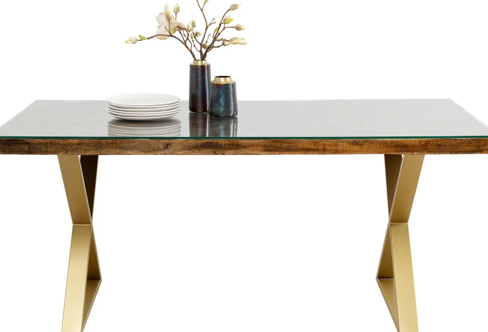 KARE Design Eettafel Conley Cross Brass 180x90cm Best