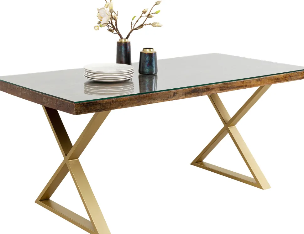 KARE Design Eettafel Conley Cross Brass 180x90cm Best
