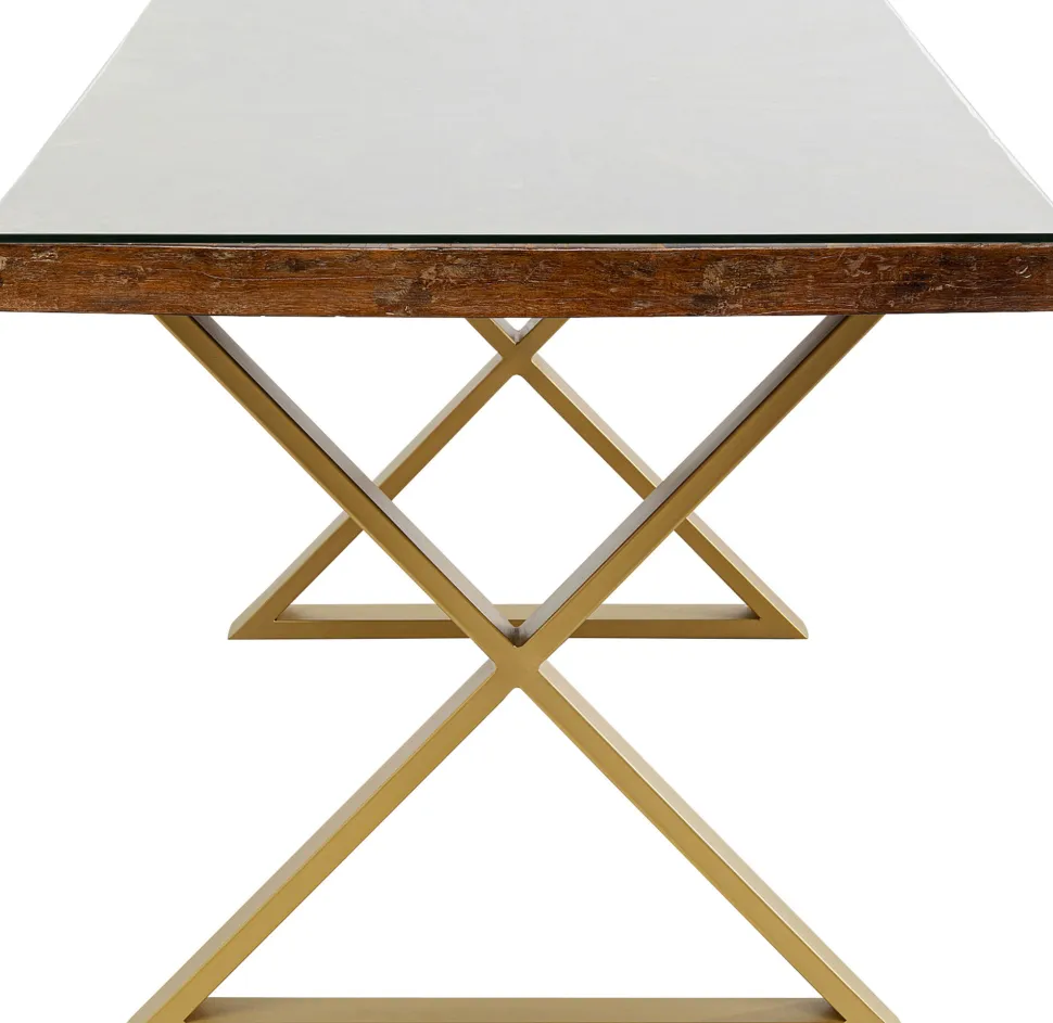 KARE Design Eettafel Conley Cross Brass 180x90cm Best