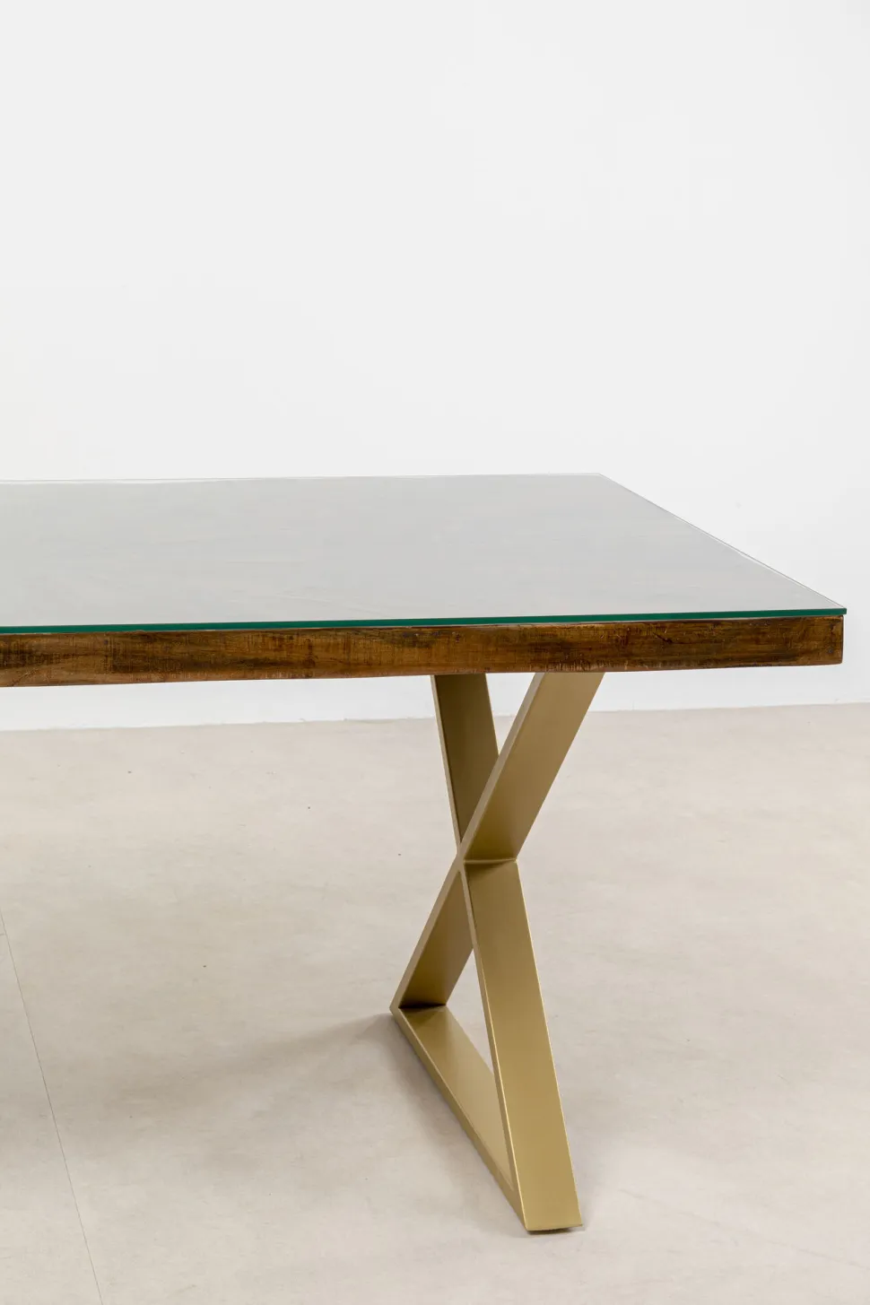 KARE Design Eettafel Conley Cross Brass 180x90cm Best