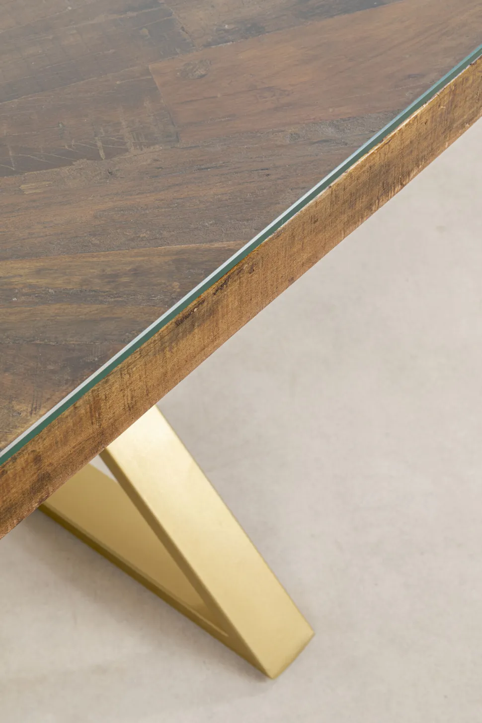 KARE Design Eettafel Conley Cross Brass 180x90cm Best