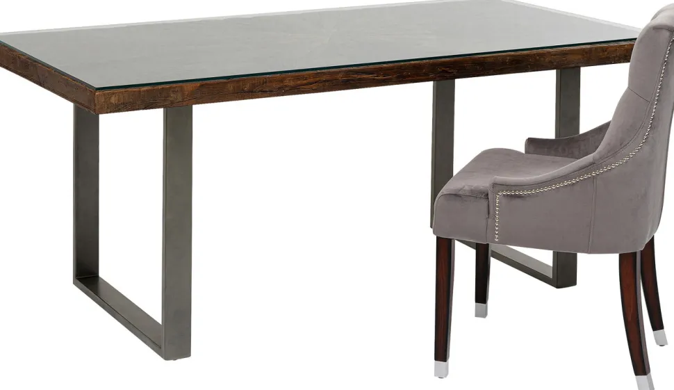 KARE Design Eettafel Conley Ruwstaal 180x90cm New