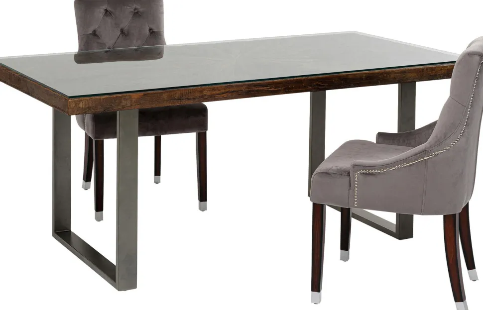 KARE Design Eettafel Conley Ruwstaal 180x90cm New