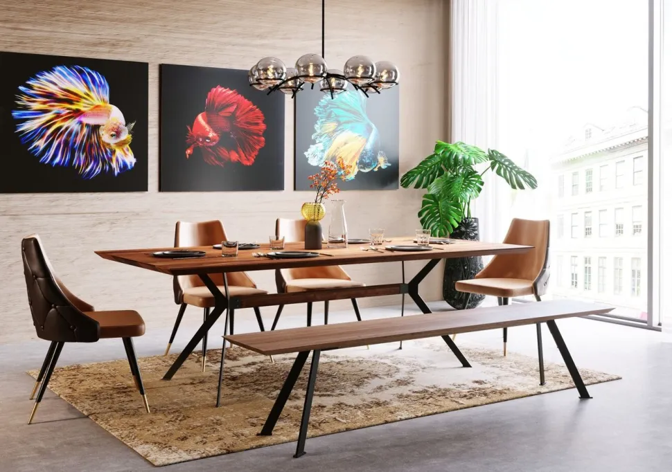 KARE Design Eettafel Downtown Walnoot 220x100cm Shop