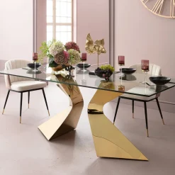 KARE Design Eettafel Gloria Goud 200x100cm Outlet