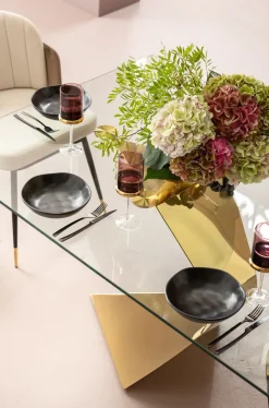 KARE Design Eettafel Gloria Goud 200x100cm Outlet