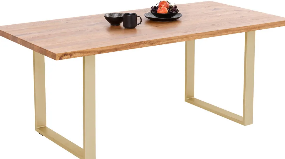 KARE Design Eettafel Jackie Oak Brass 160x80 Cheap