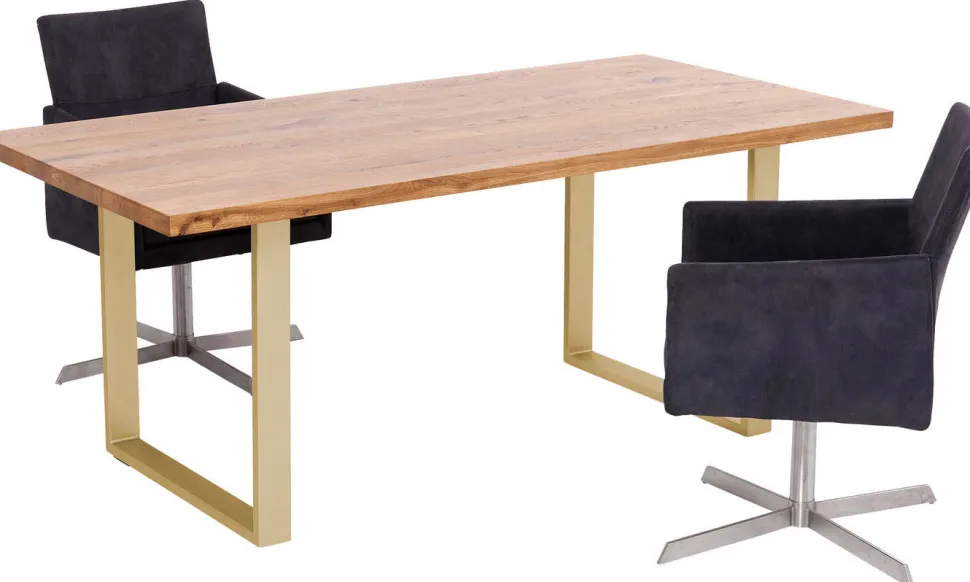 KARE Design Eettafel Jackie Oak Brass 160x80 Cheap