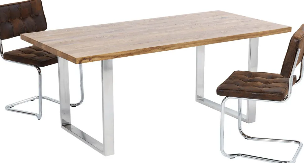 KARE Design Eettafel Jackie Oak Chrome 160x80 Best