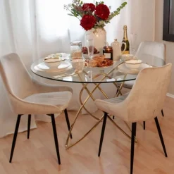 KARE Design Eettafel Molekular Goud Ø120cm Flash Sale