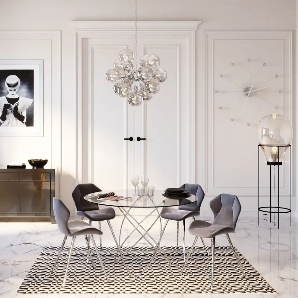 KARE Design Eettafel Molekular Zilver Ø120cm Store