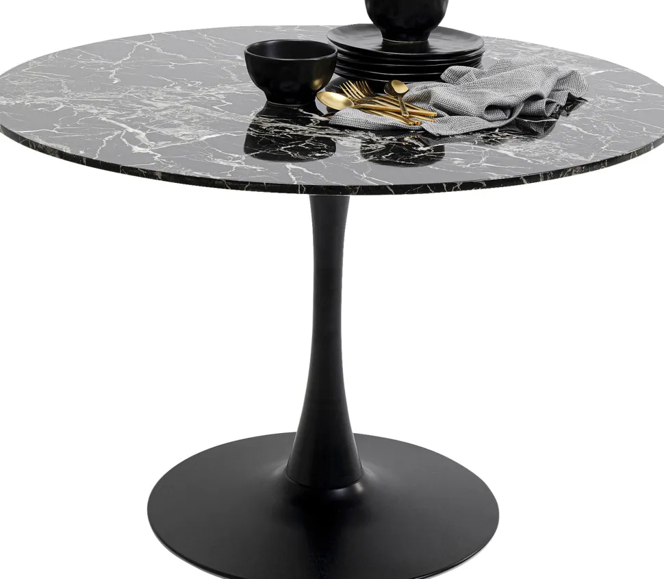 KARE Design Eettafel Schickeria Marble Black 110cm New