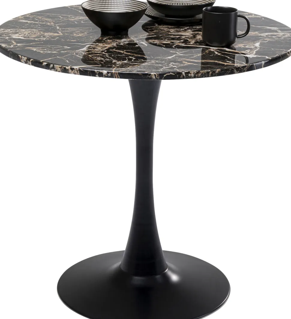 KARE Design Eettafel Schickeria Marble Black Ø80cm Outlet