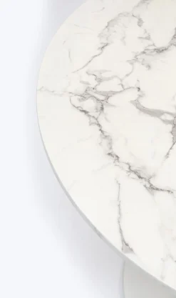 KARE Design Eettafel Schickeria Marble White Ø80cm Outlet