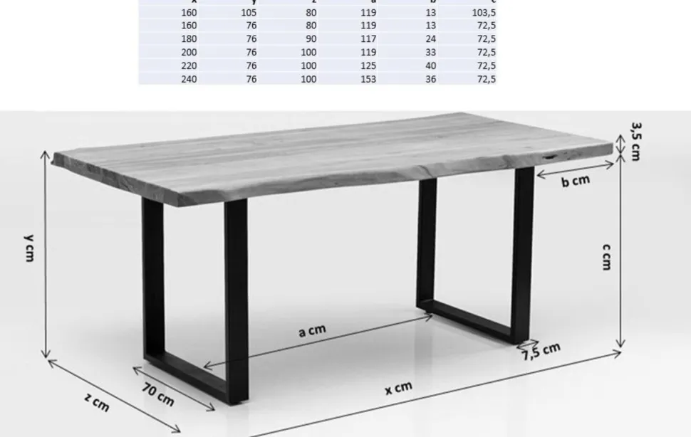 KARE Design Eettafel Symphony Eiken Messing Best