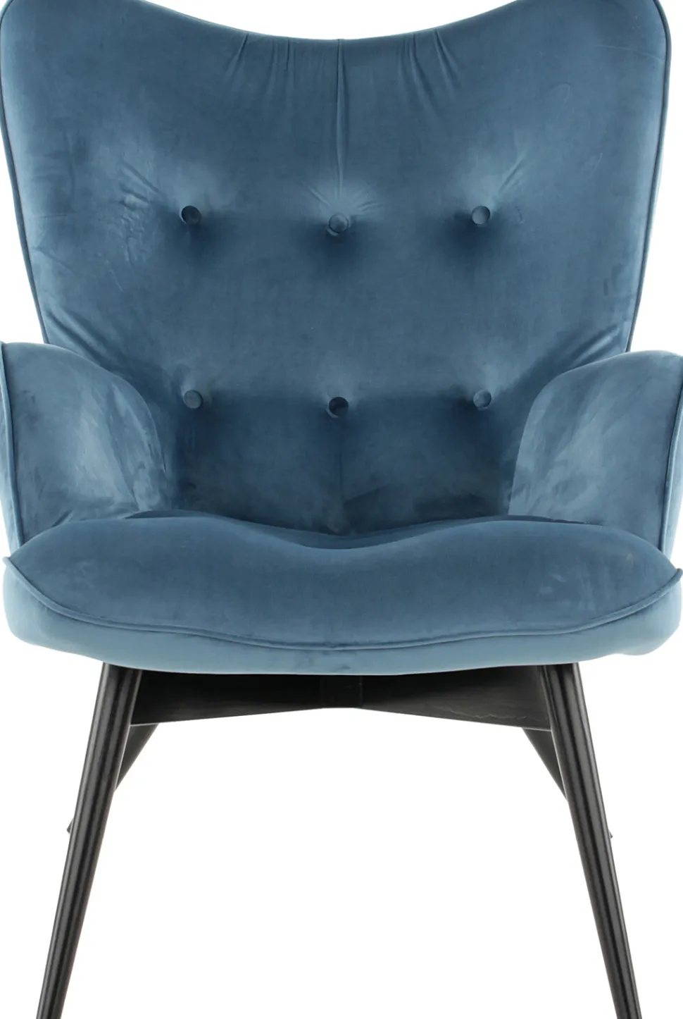KARE Design Fauteuil Black Vicky Fluweel Petrol-Blauw Best