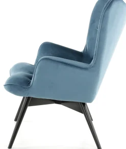 KARE Design Fauteuil Black Vicky Fluweel Petrol-Blauw Best