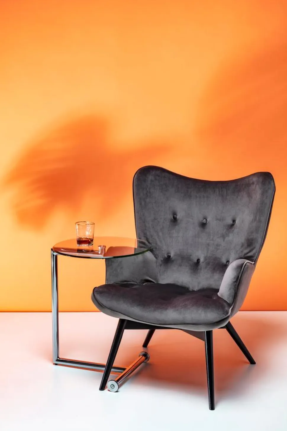 KARE Design Fauteuil Black Vicky Fluweel Grijs Store