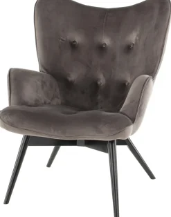 KARE Design Fauteuil Black Vicky Fluweel Grijs Store