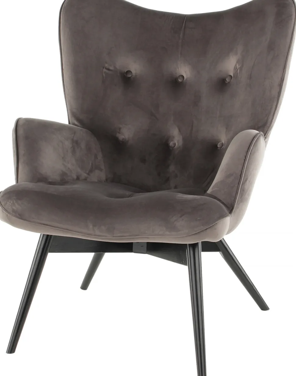 KARE Design Fauteuil Black Vicky Fluweel Grijs Store