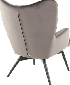 KARE Design Fauteuil Black Vicky Fluweel Grijs Store