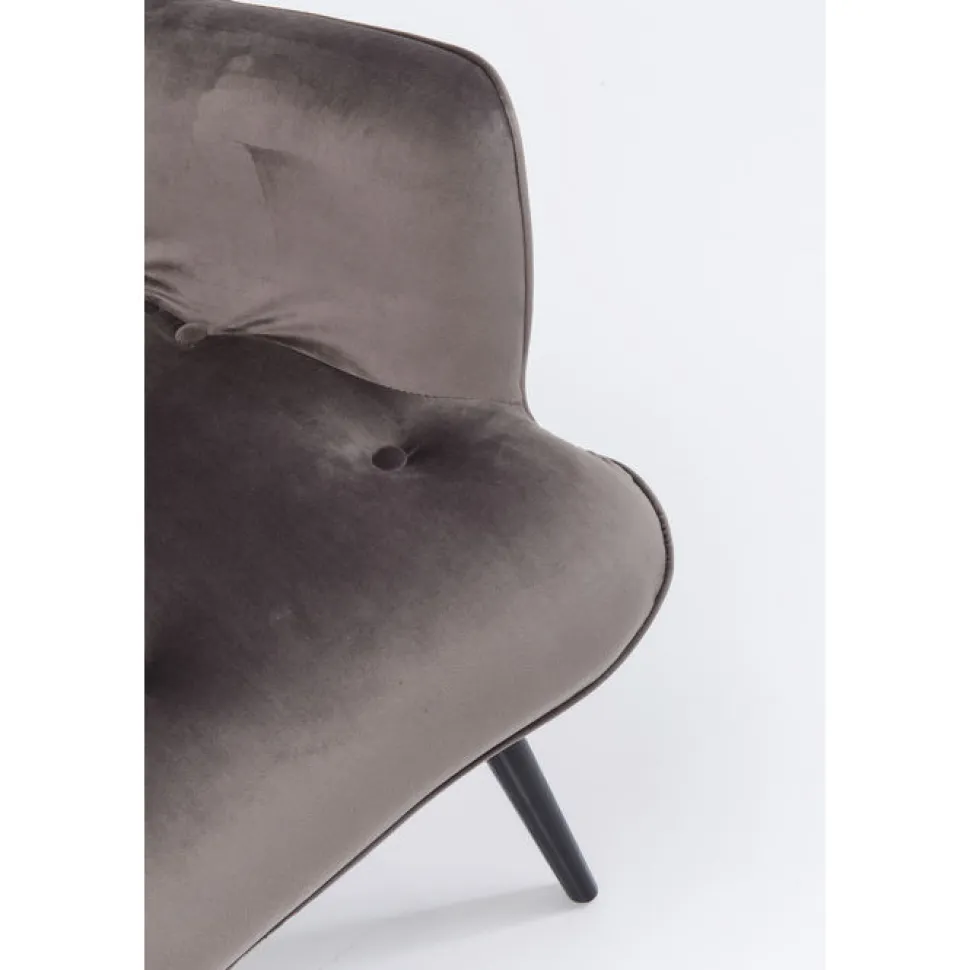 KARE Design Fauteuil Black Vicky Fluweel Grijs Store