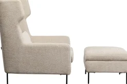 KARE Design Fauteuil + Hocker Quinn High Beige Hot
