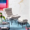 KARE Design Fauteuil + Hocker Vienna Swing Beige New