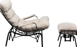 KARE Design Fauteuil + Hocker Vienna Swing Beige New