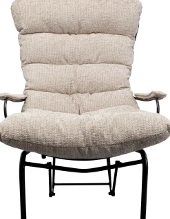 KARE Design Fauteuil + Hocker Vienna Swing Beige New