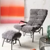 KARE Design Fauteuil + Hocker Vienna Swing Grey Hot