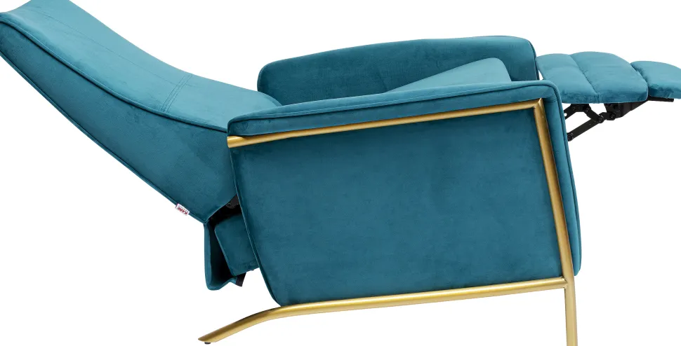 KARE Design Fauteuil Lazy Fluweel Blauw Shop
