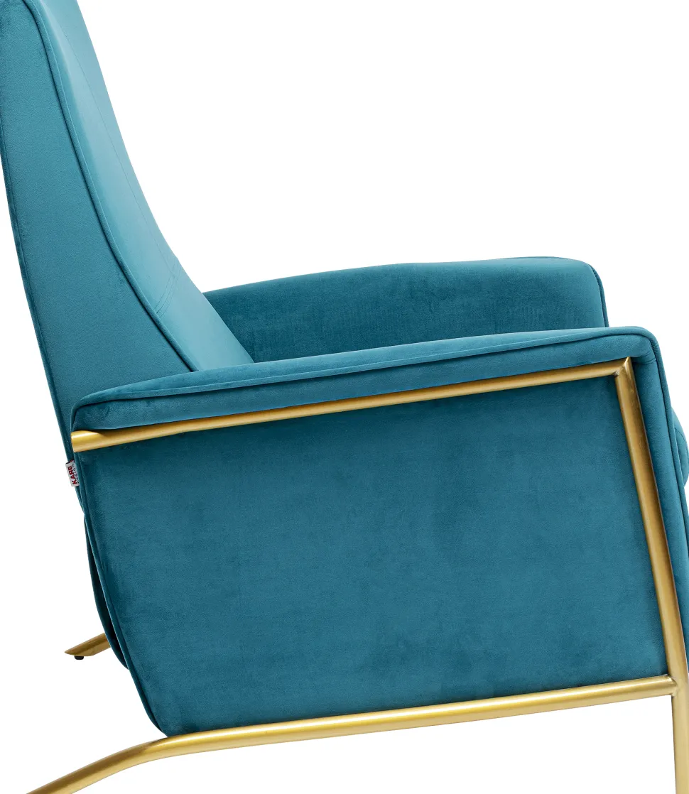 KARE Design Fauteuil Lazy Fluweel Blauw Shop