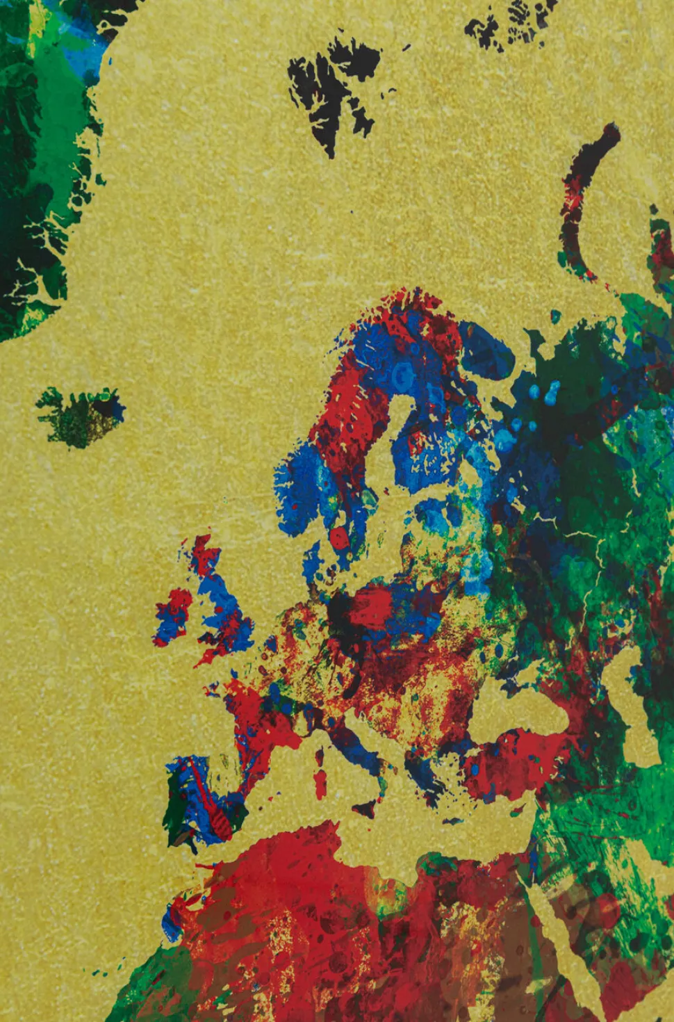 KARE Design Glas Schilderij Metallic Colourful Map 150x100cm Outlet
