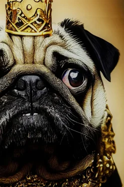 KARE Design Glasschilderij Prince Pug 40x60cm Hot