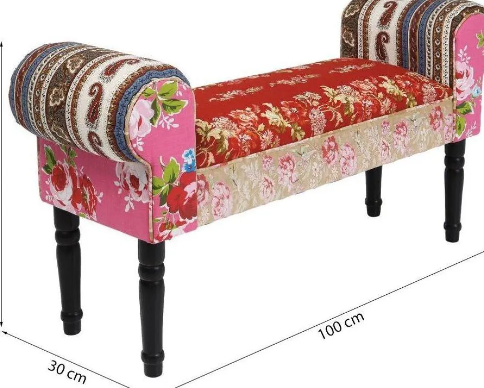 KARE Design Halbank Wing Patchwork Rood Best Sale