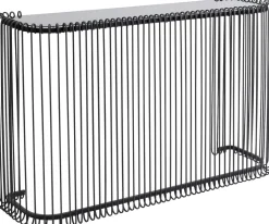 KARE Design Haltafel Wire Glass Marble Black 142x89cm New