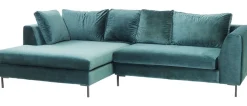 KARE Design Hoekbank Gianni Fluweel Donkergroen Links Zwart Flash Sale