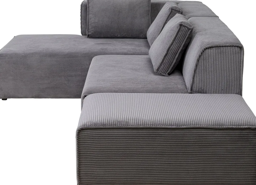 KARE Design Hoekbank Infinity Ottomane Cord Grey Left Cheap
