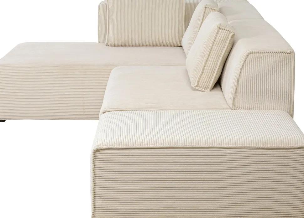 KARE Design Hoekbank Infinity Ottomane Cord Cream Left Store