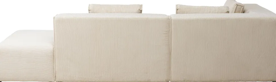 KARE Design Hoekbank Infinity Ottomane Cord Cream Left Store