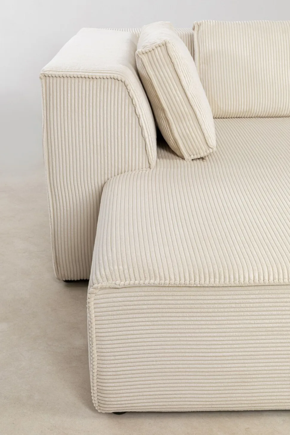KARE Design Hoekbank Infinity Ottomane Cord Cream Left Store