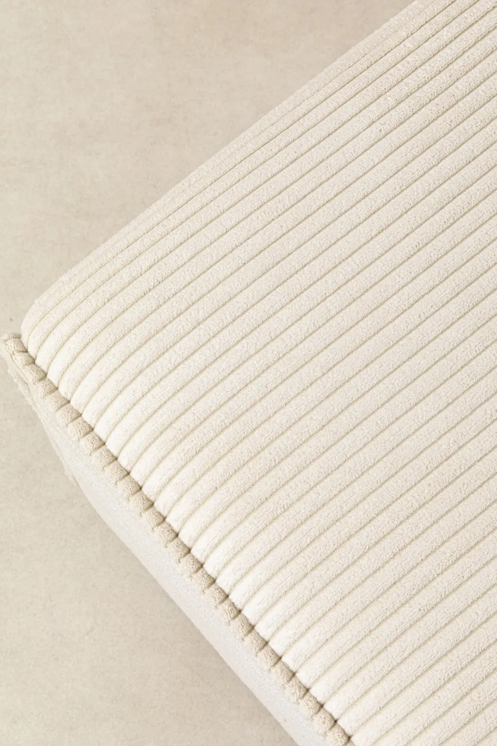 KARE Design Hoekbank Infinity Ottomane Cord Cream Left Store
