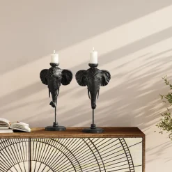 KARE Design Kandelaar Elephant Head Black 49cm Sale