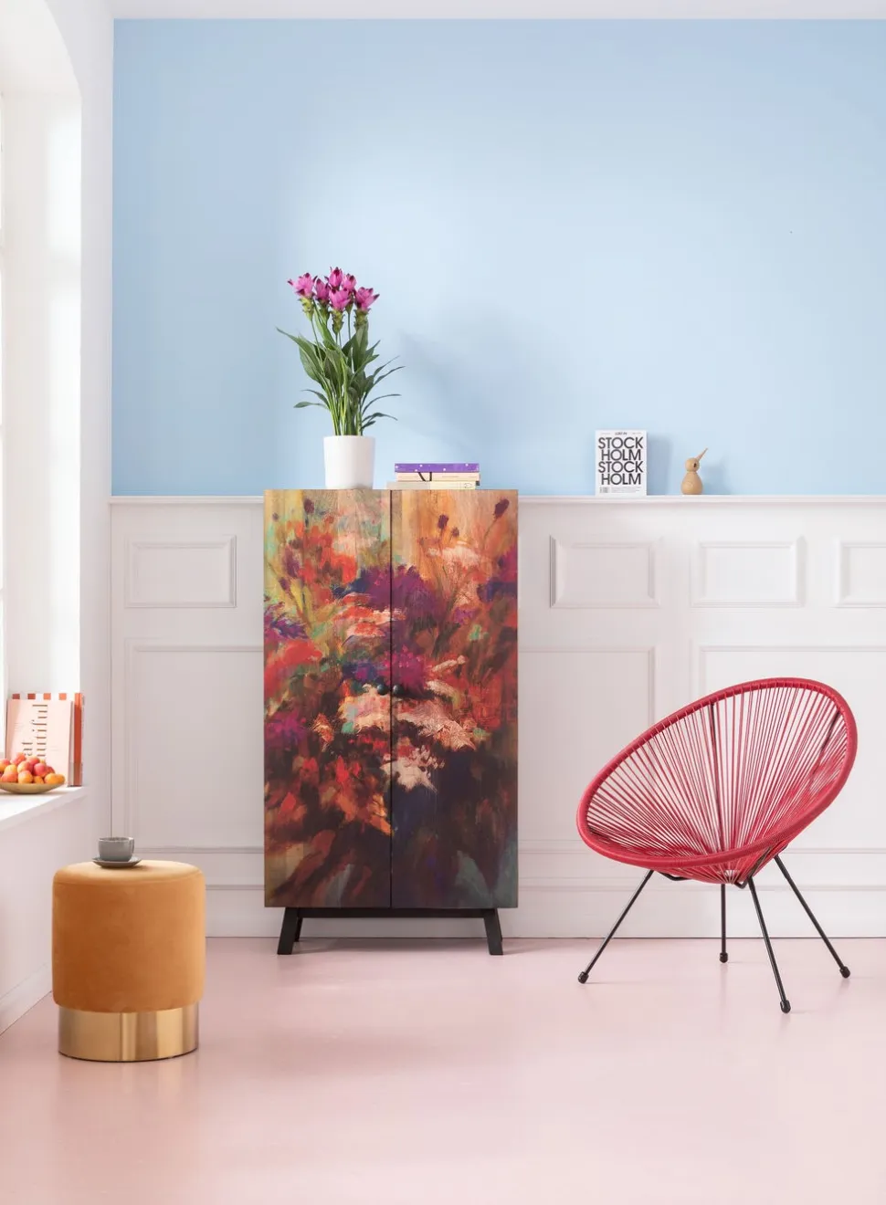 KARE Design Kruk Cherry Oranje Messing Ø35cm Cheap