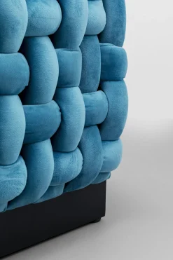 KARE Design Kruk Weave Square Blauw 47x47cm Store
