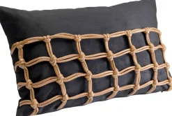 KARE Design Kussen Grete Plaid Black 50x30cm Online